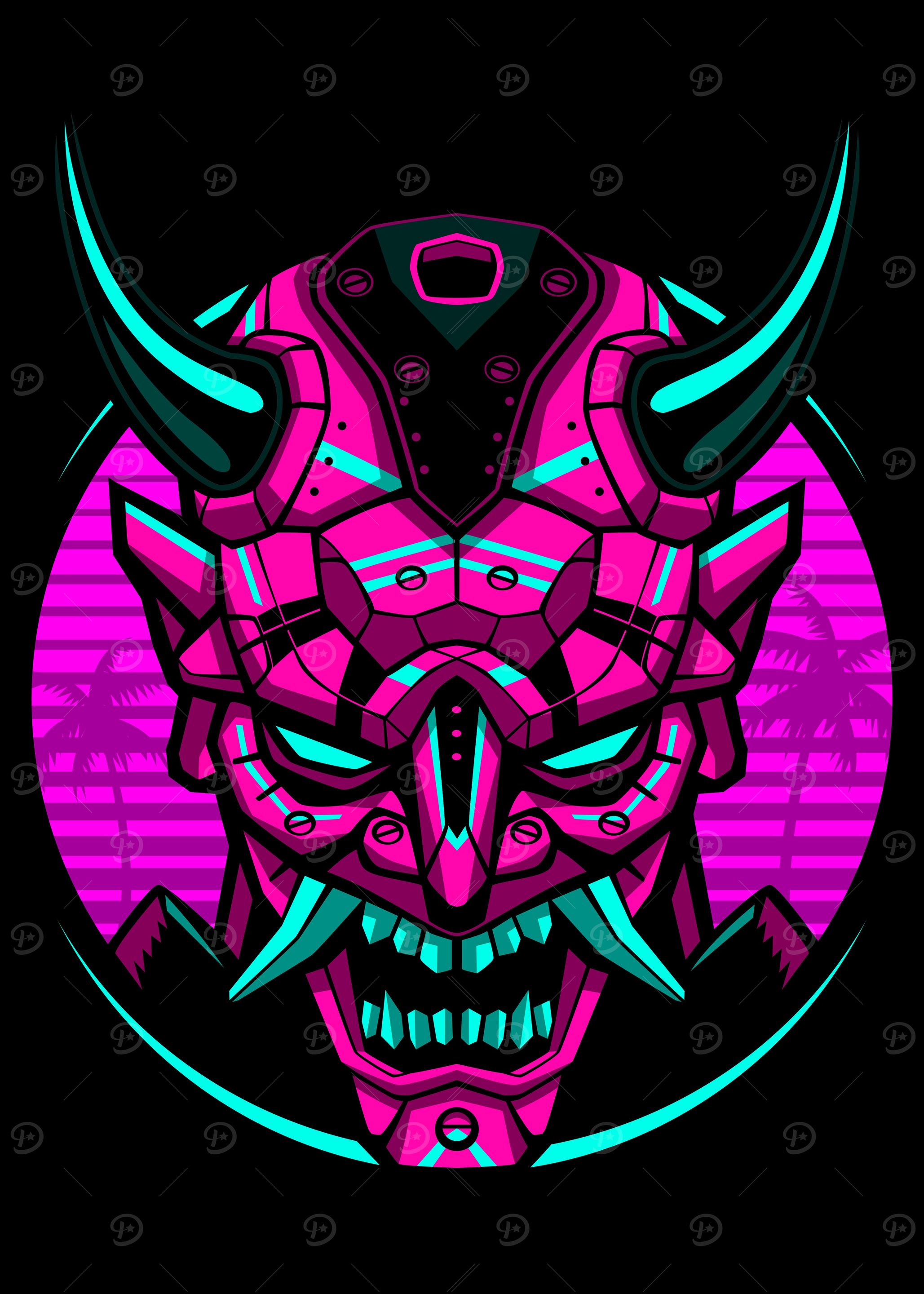 Retro mechanic samurai