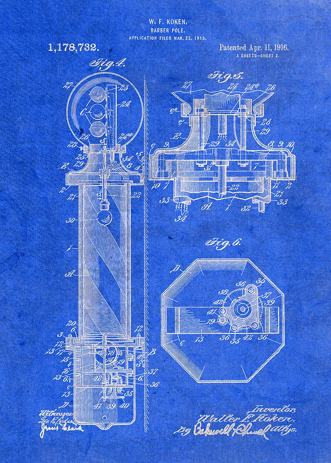 Barber Pole Patent Art