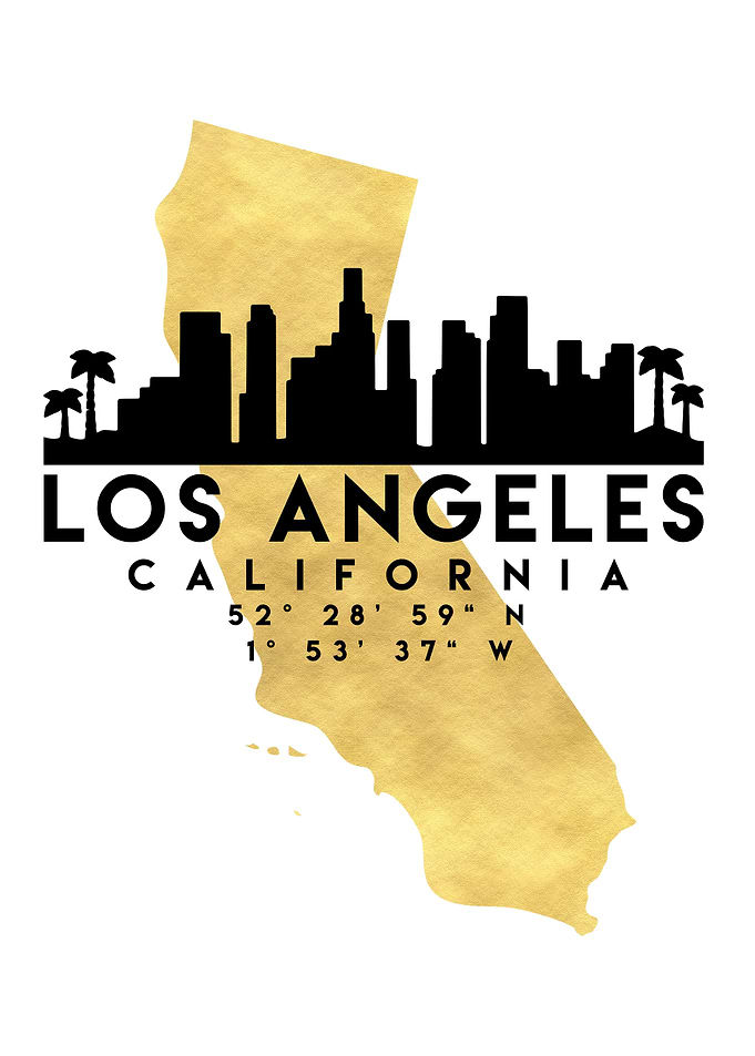 Los Angeles Map Skyline