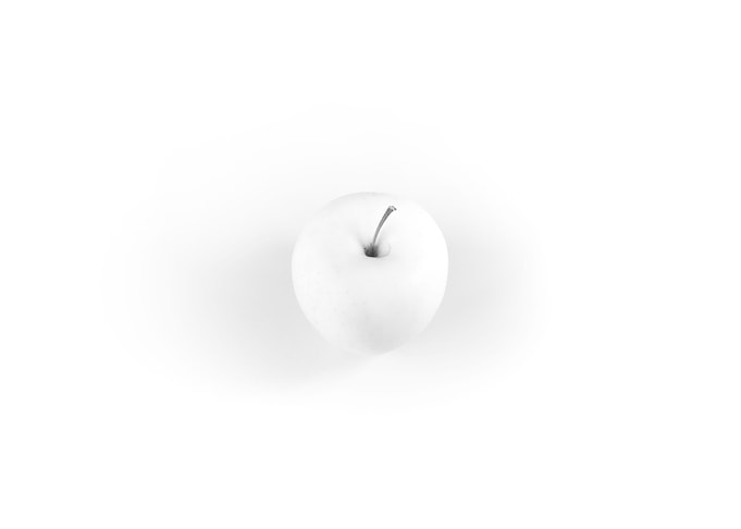 White apple on white