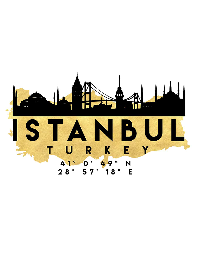 Istanbul Map Skyline