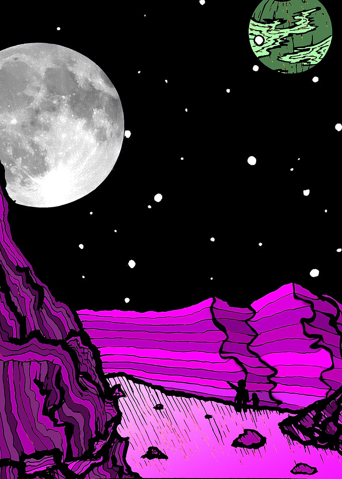 Real Moon in digital space