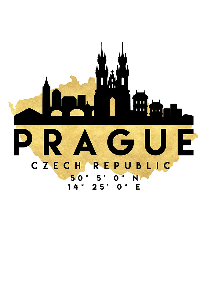 Prague Map Skyline