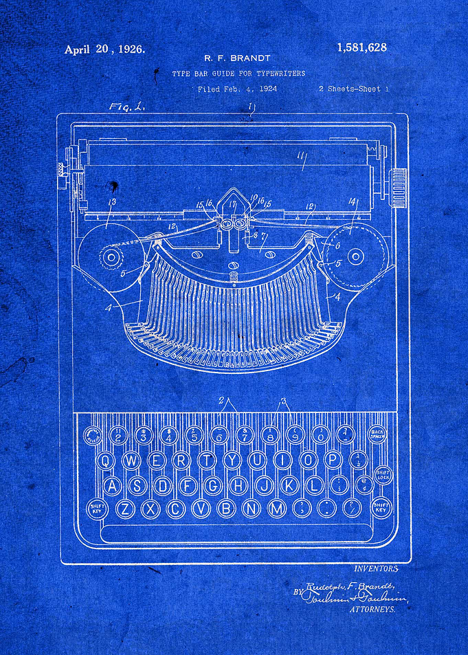 Typewriter Vintage Patent