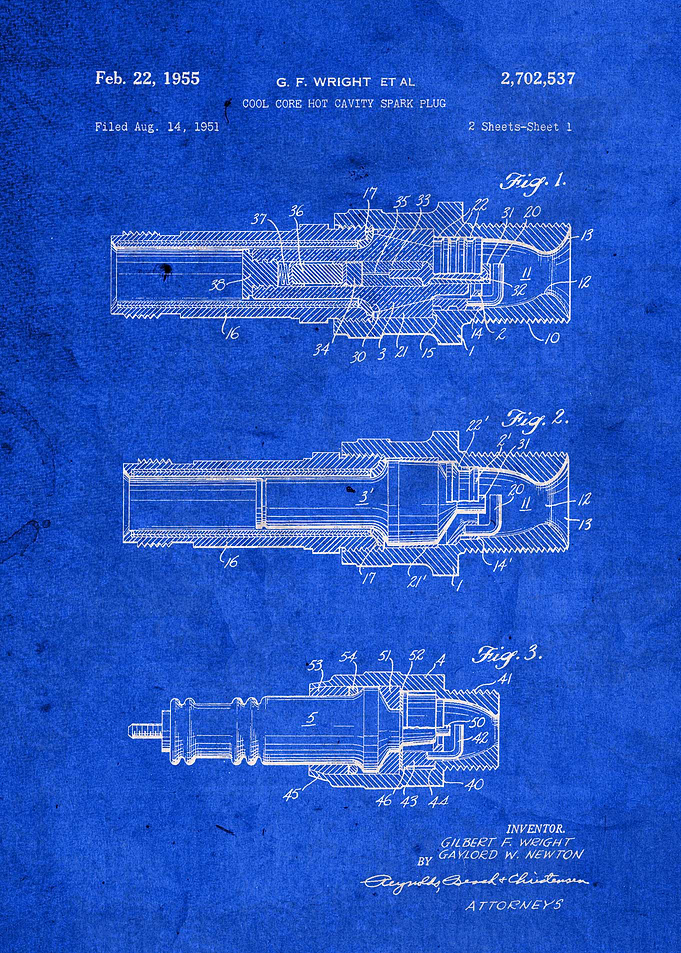 Spark Plug Vintage Patent