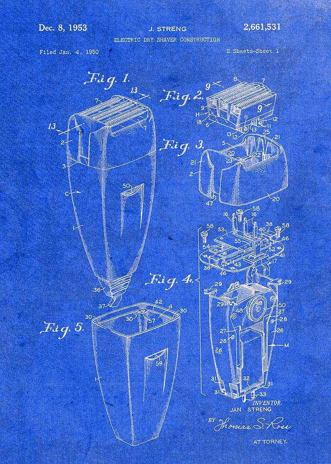 Electric Dry Shaver Patent