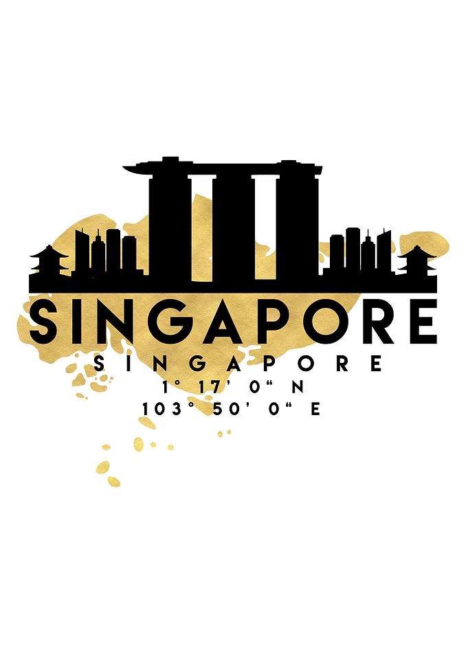 Singapore Map Skyline