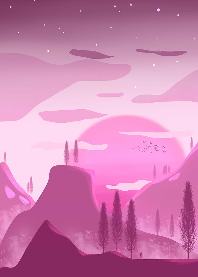 Flat Purple landscape
