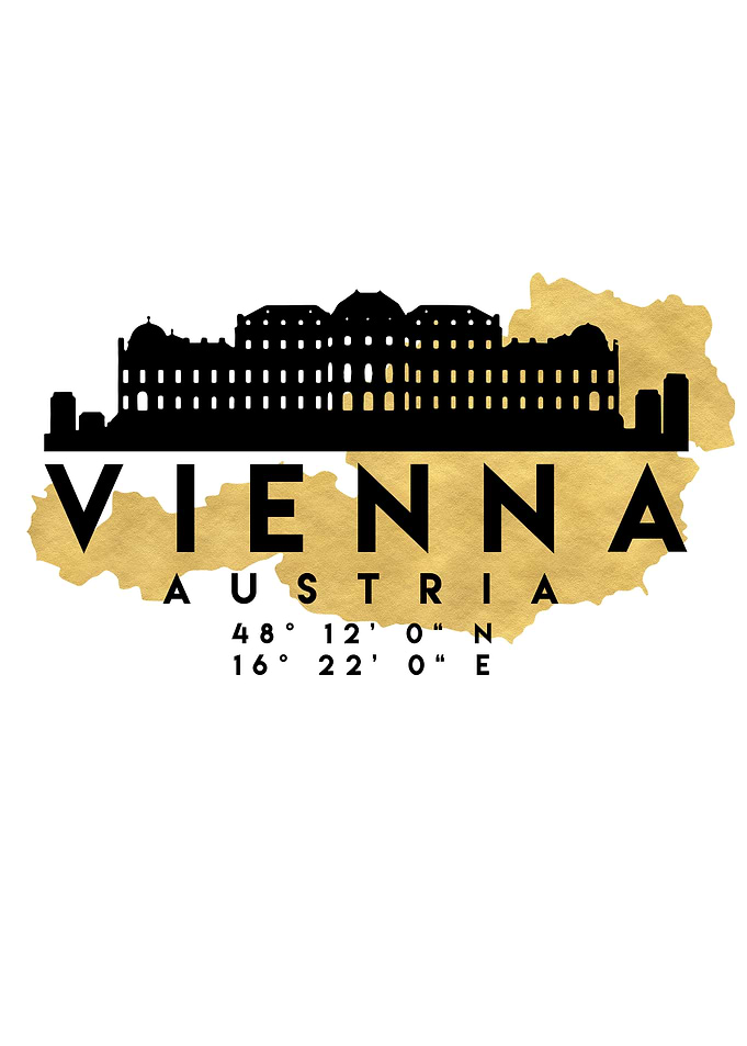 Vienna Map Skyline Austria
