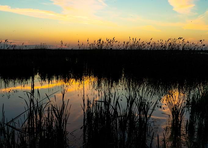sunset on the lake