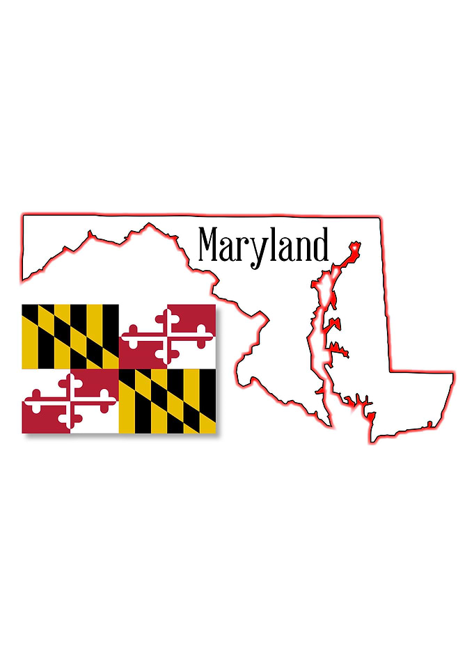 Maryland State Map Flag