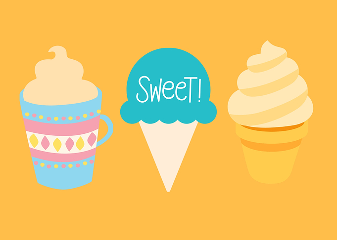 colorful ice cream cones