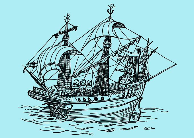 vintage art of ship boat
