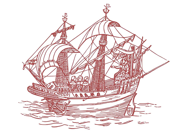 vintage art of ship boat