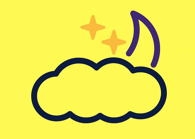 cute moon with cloud