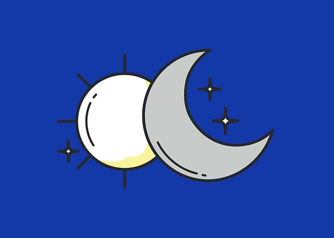 cute moon with sun