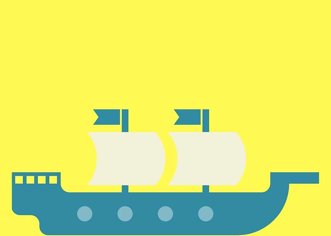 vintage art of a ship boat