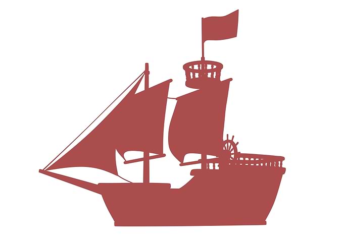 vintage art of a ship boat