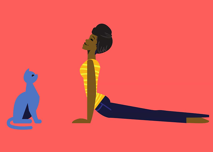 lady with cat