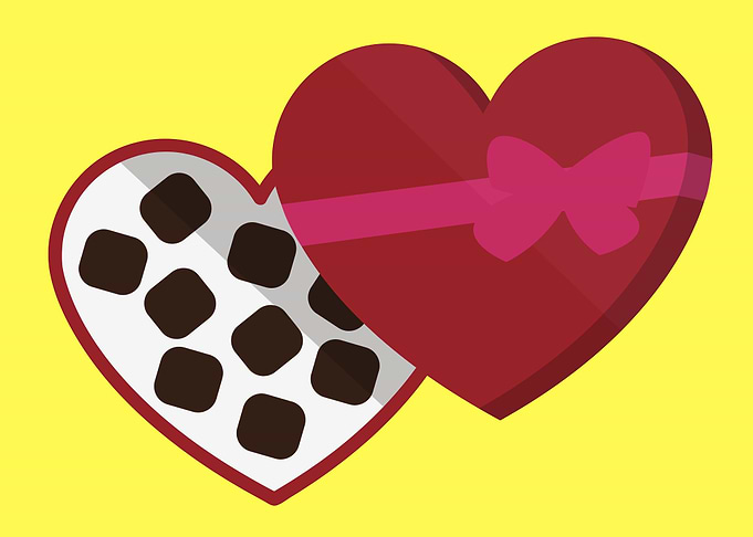 heart chocolate bar art