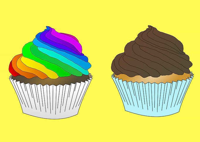 colorful cupcakes art