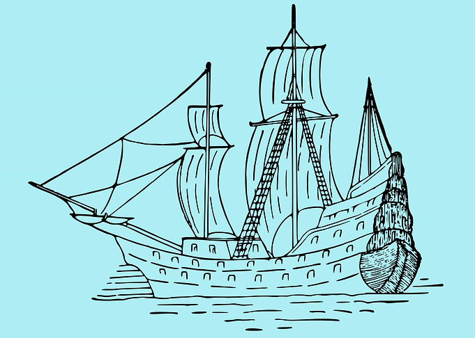 vintage art of ship boat