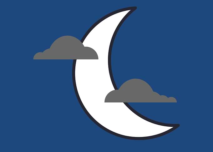cute moon with cloud