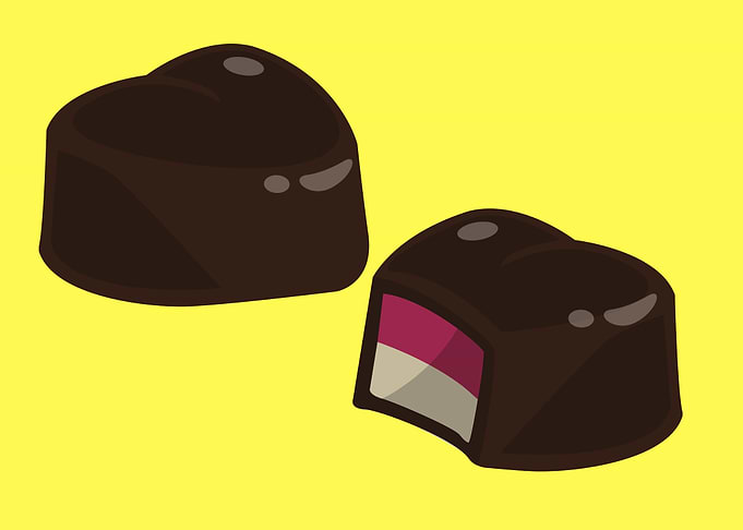 heart chocolate bar art