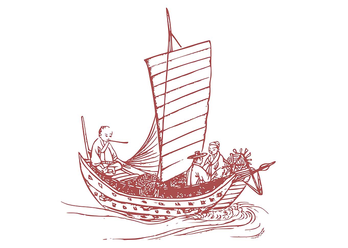 vintage art of ship boat