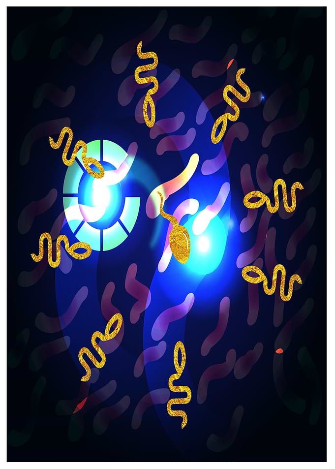war of sperm abstract art