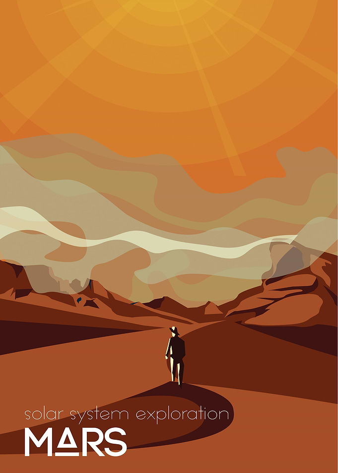 Mars travel poster