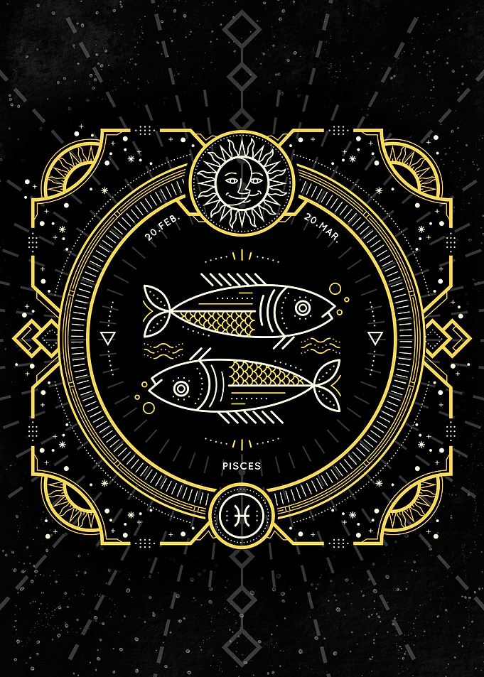 Zodiac vintage Pisces