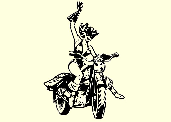 woman driving the bike