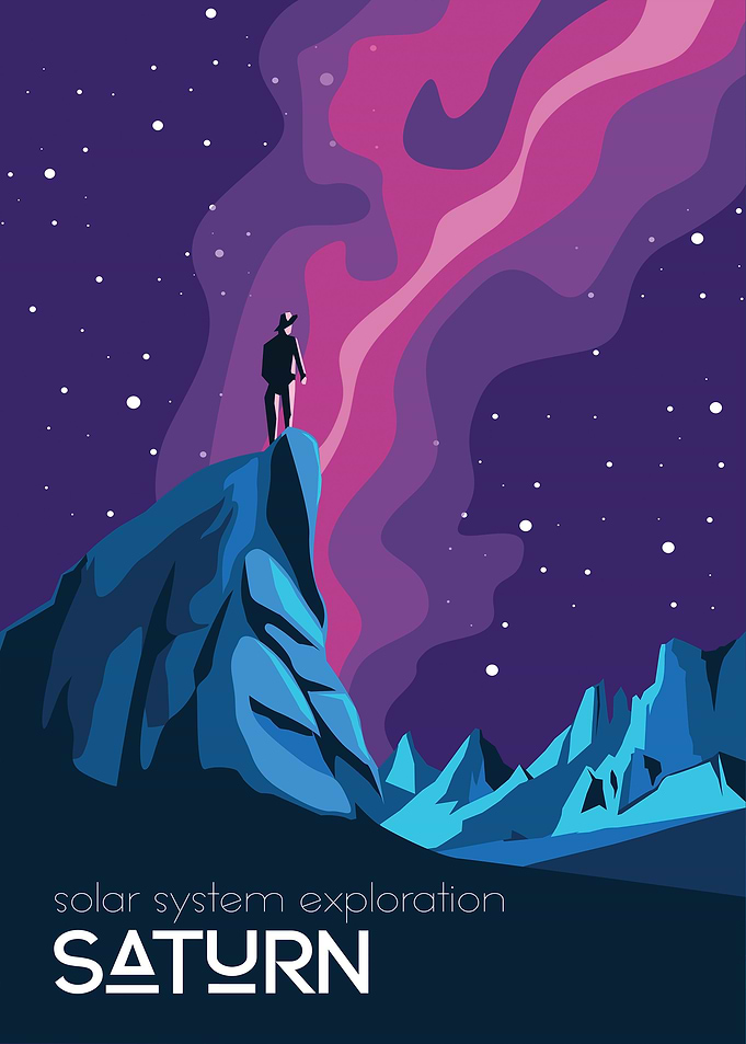 Saturn travel poster