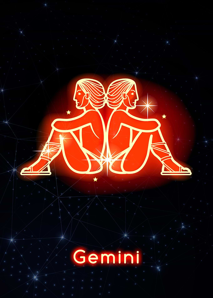 Zodiac red Gemini