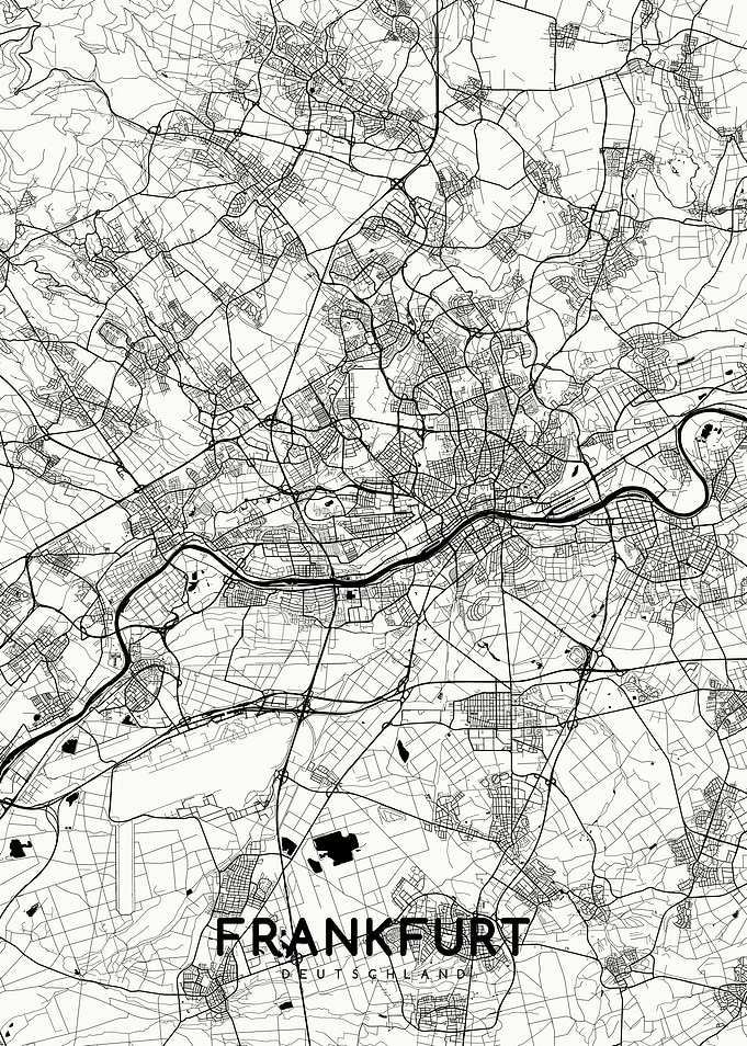 Frankfurt map white