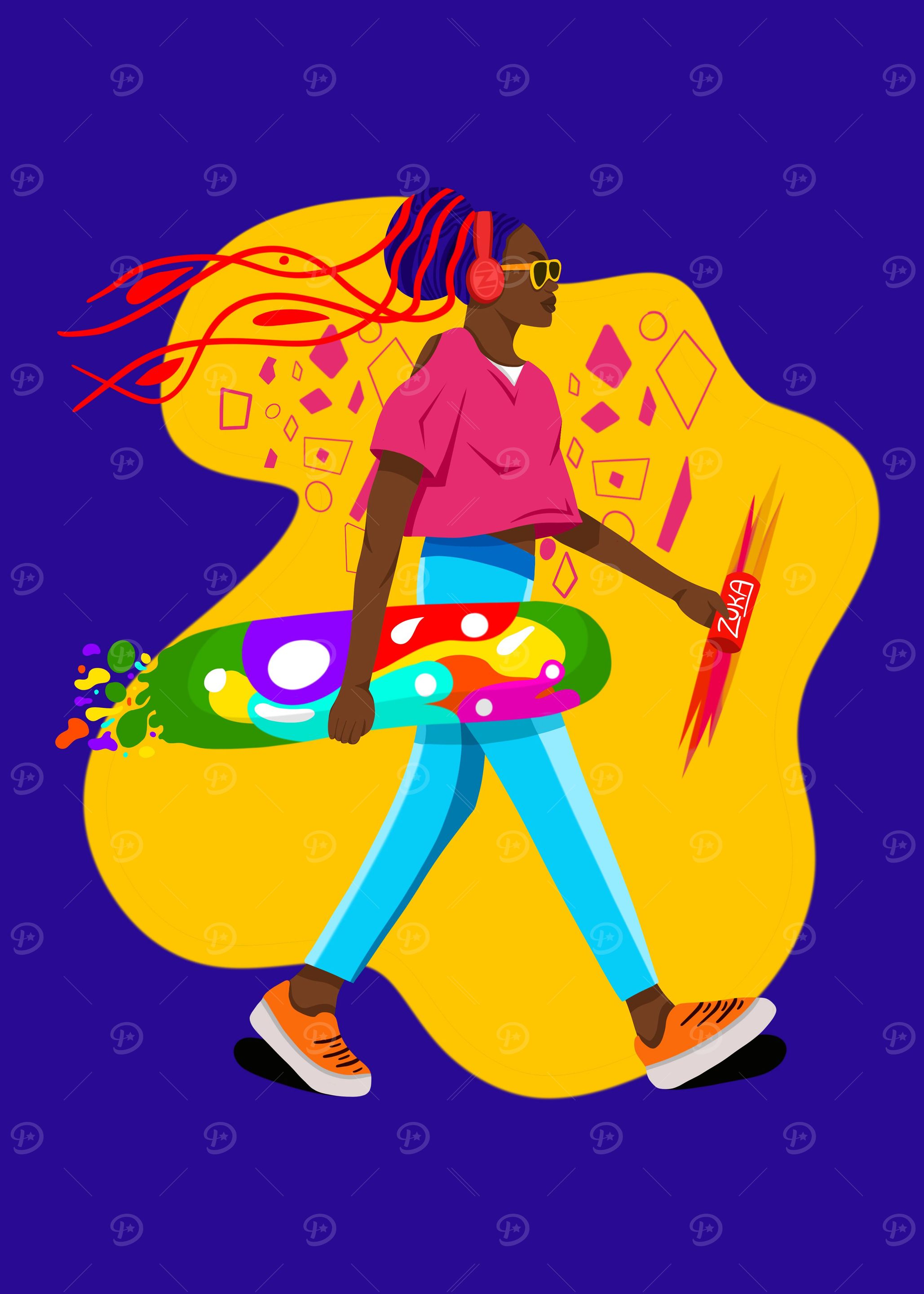 Skater Girl Pop Art