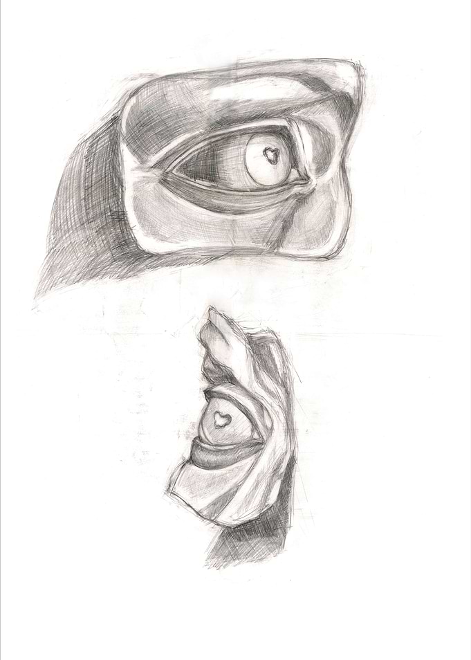 Gypsum eyes drawing