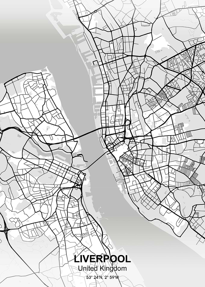 liverpool city map white