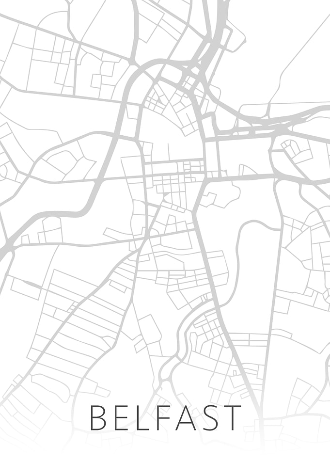 Belfast BW City Street Map