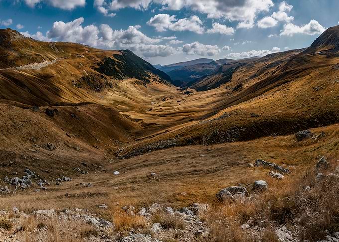 Sunny mountains in Romania
