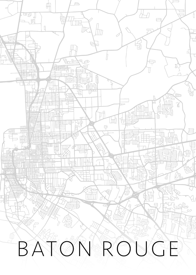 Baton Rouge BW Map