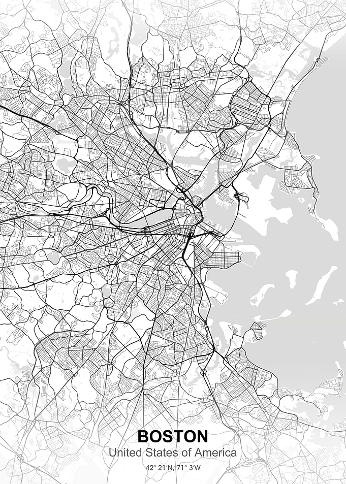 boston city map white