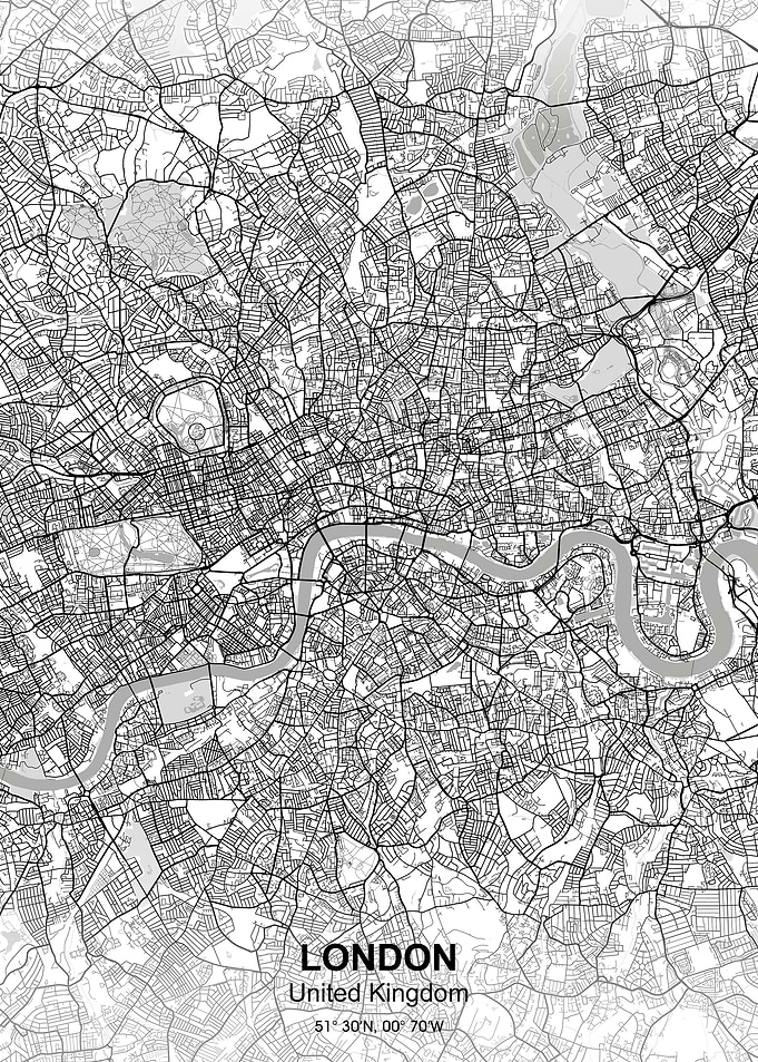 london city map white
