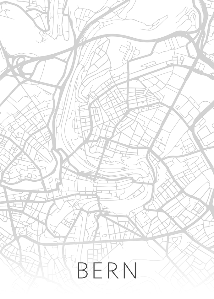 Bern Switzerland BW Map Ar