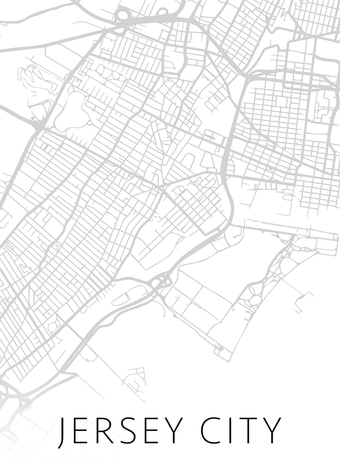 Jersey City Street Map BW