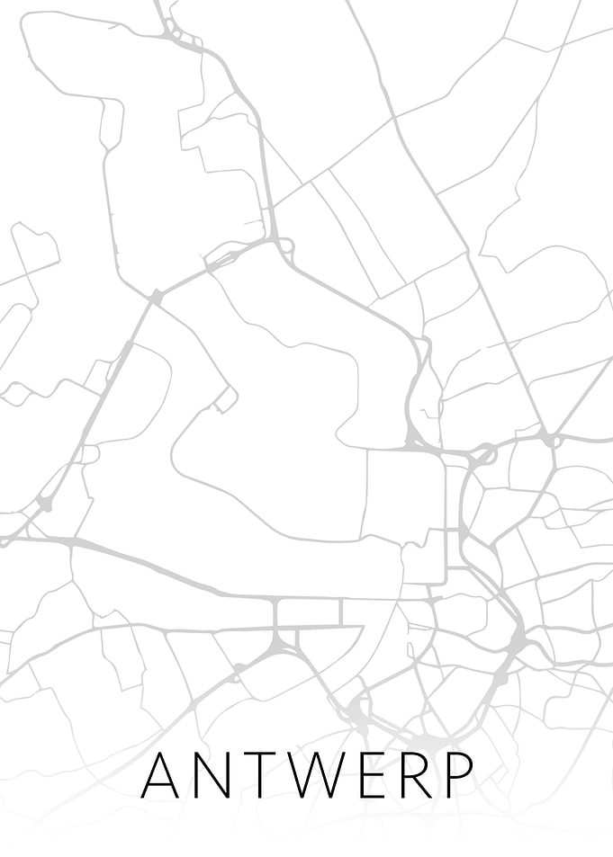 Antwerp Black White Map