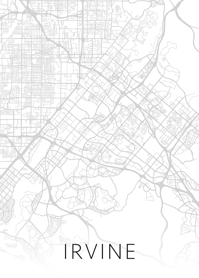 Irvine California BW Map