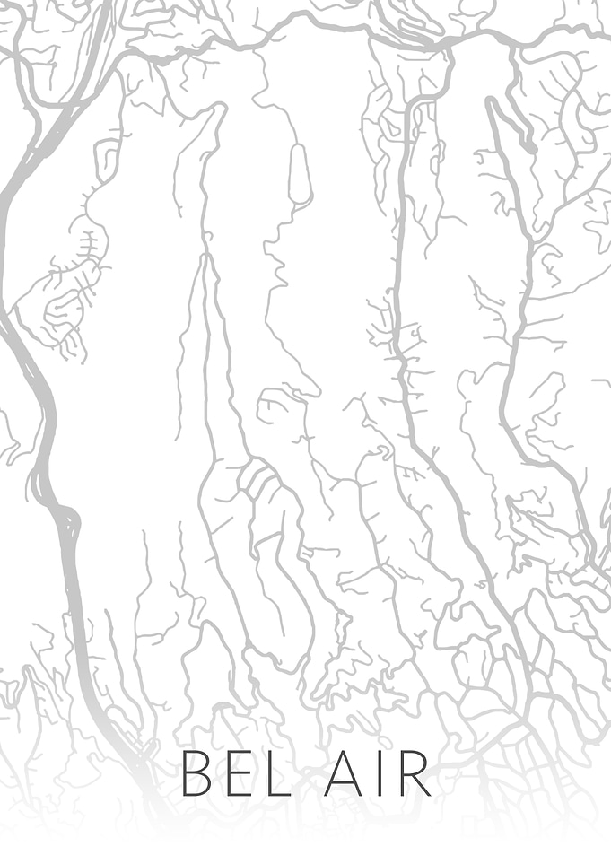 Bel Air California BW Map