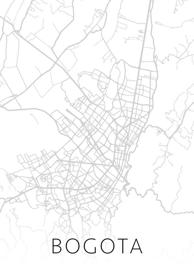 Bogota Colombia BW Map
